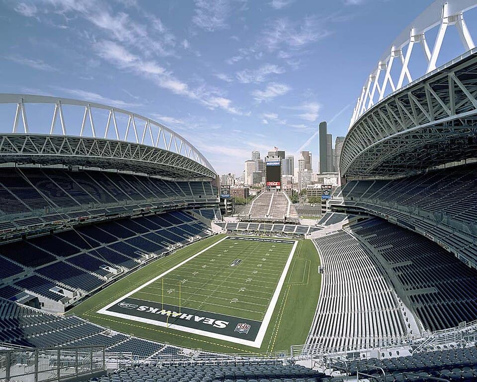 General view of Lumen Field stadium empty before kickoff between Seattle Sounders FC and Real Salt Lake